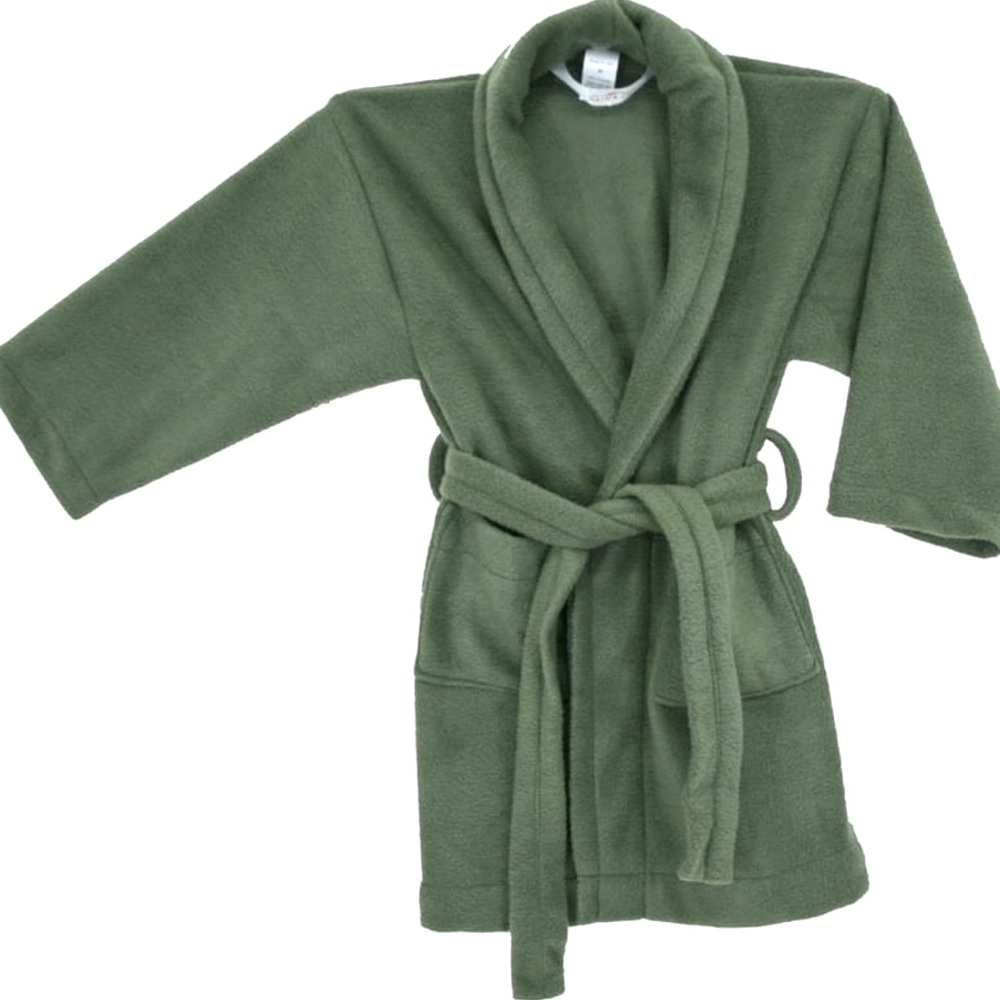 Brand New Mirko Olive Green Fleece Children’s Robe